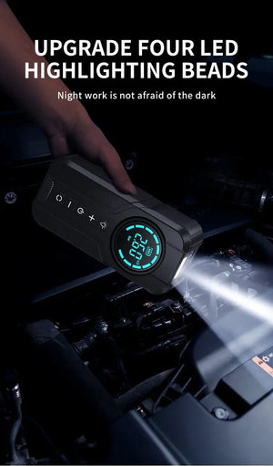 Planet Gates BUVAYE Car Jump Starter Air Pump Multi-function Air Compressor Convenient Tire Inflator Portable Battery Starter With EVA Bag