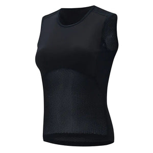 Planet Gates BX02W-BLACK-No Logo / M Women's Cycling Vest Mesh Breathable Quick Dry Cycling Base Layers Outdoors Sport Bicycle Sleeveless Underwear Road Bike Jersey