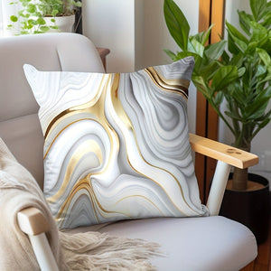 Planet Gates BZ170 1pc Marble Textured Throw Pillowcase, Bedding Throw Pillow Cover For Living Room Bedroom Sofa, No Pillow Insert, 44.98*44.98cm