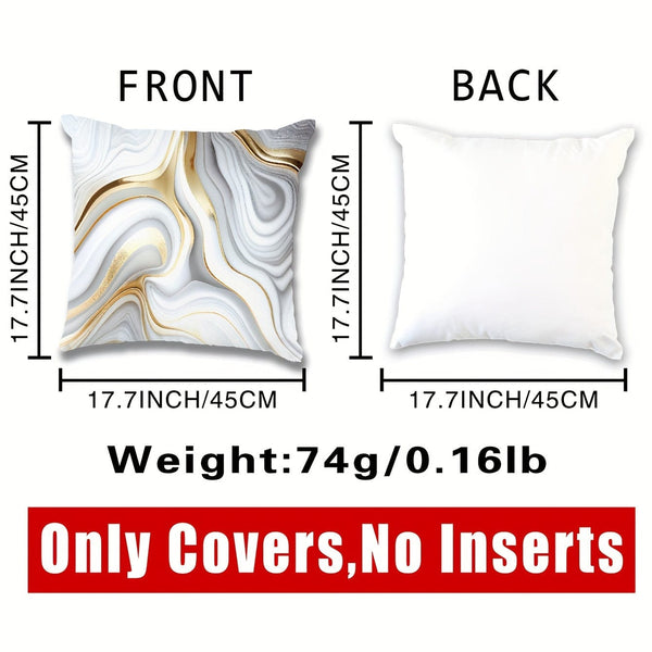 Planet Gates BZ170 1pc Marble Textured Throw Pillowcase, Bedding Throw Pillow Cover For Living Room Bedroom Sofa, No Pillow Insert, 44.98*44.98cm