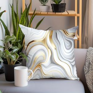 Planet Gates BZ170 1pc Marble Textured Throw Pillowcase, Bedding Throw Pillow Cover For Living Room Bedroom Sofa, No Pillow Insert, 44.98*44.98cm