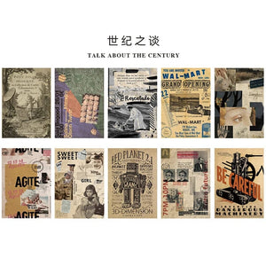 Planet Gates C 10 Pcs Junk Journal Large Size Retro Map Material Paper Diy Scrapbooking Collage Album Week Diary Decoration Background Paper