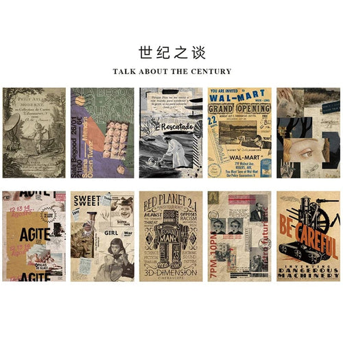 Planet Gates C 10 Pcs Junk Journal Large Size Retro Map Material Paper Diy Scrapbooking Collage Album Week Diary Decoration Background Paper