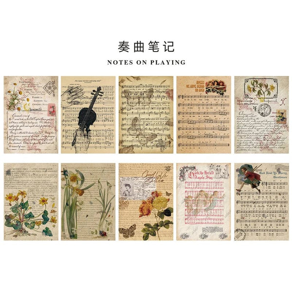 Planet Gates C 10 Pcs Junk Journal Large Size Retro Map Material Paper Diy Scrapbooking Collage Album Week Diary Decoration Background Paper