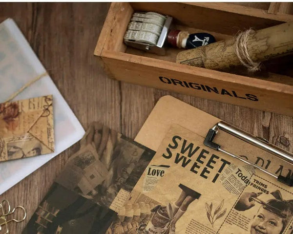 Planet Gates C 10 Pcs Junk Journal Large Size Retro Map Material Paper Diy Scrapbooking Collage Album Week Diary Decoration Background Paper