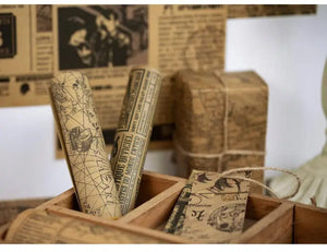 Planet Gates C 10 Pcs Junk Journal Large Size Retro Map Material Paper Diy Scrapbooking Collage Album Week Diary Decoration Background Paper