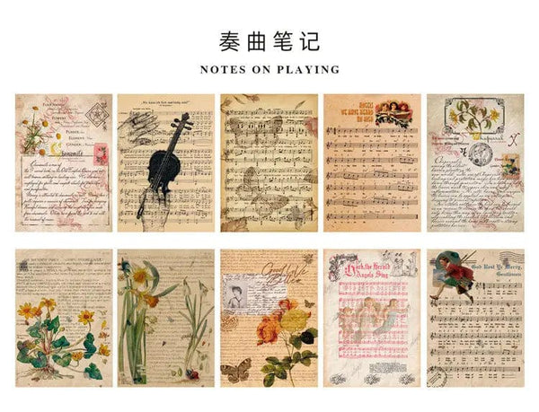 Planet Gates C 10 Pcs Junk Journal Large Size Retro Map Material Paper Diy Scrapbooking Collage Album Week Diary Decoration Background Paper