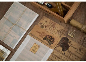 Planet Gates C 10 Pcs Junk Journal Large Size Retro Map Material Paper Diy Scrapbooking Collage Album Week Diary Decoration Background Paper