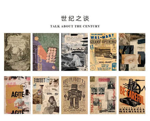 Planet Gates C 10 Pcs Junk Journal Large Size Retro Map Material Paper Diy Scrapbooking Collage Album Week Diary Decoration Background Paper