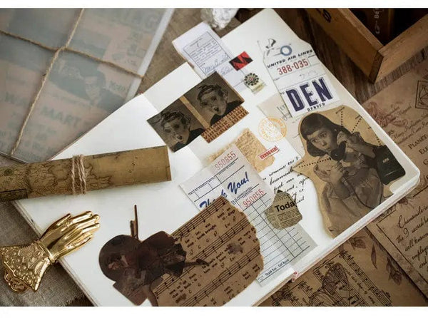 Planet Gates C 10 Pcs Junk Journal Large Size Retro Map Material Paper Diy Scrapbooking Collage Album Week Diary Decoration Background Paper