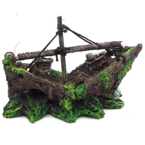 Planet Gates C 1PC Aquarium Fish Tank Landscape Pirate Ship Wreck Ship Decor Resin Boat Ornament Aquarium Accessories Decoration