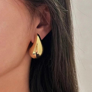 Planet Gates C 2023 Chic Heart Huggie Hoop Earrings Asymmetric Big Earrings For Women New Gold Color Fashion Jewelry Girl Gift