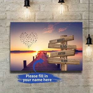 Planet Gates C / 30*40cm（11.8*15.7in） 1pc Custom Name Cross Street Sign Poster, Personalized Wall Art Family Canvas Poster For Home Decor, Canvas Prints For Living Room Bedroom Kitchen Office Decor, Perfect Gift And Decoration, Frameless Christmas Gift