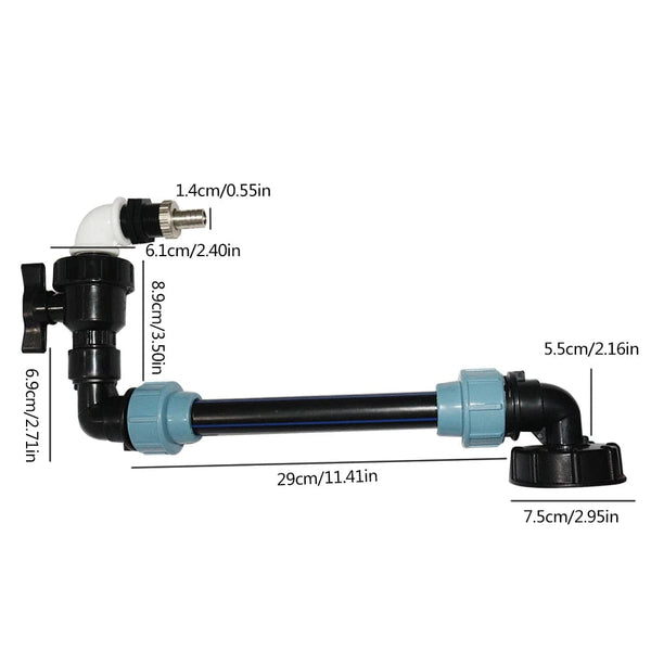 Planet Gates C / CHINA IBC Tank Tap Adapter IBC Tank Thread Faucet With 1 Tube And 2 Curved Connectors Home Garden Irrigation Water Connector 40a