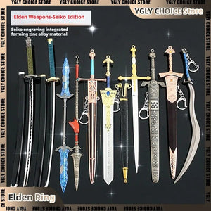 Planet Gates C Elden Ring Ranni Dark Moon Greatsword Collectable Weapon Model Full Metal Keychain Pendant Peripheral Sword Ornaments Model Toys