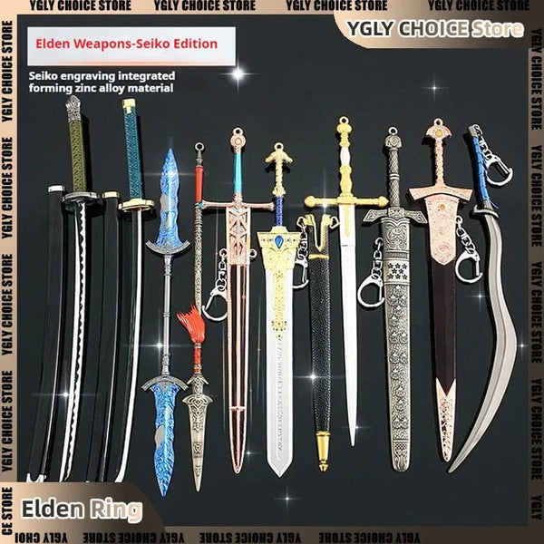 Planet Gates C Elden Ring Ranni Dark Moon Greatsword Collectable Weapon Model Full Metal Keychain Pendant Peripheral Sword Ornaments Model Toys