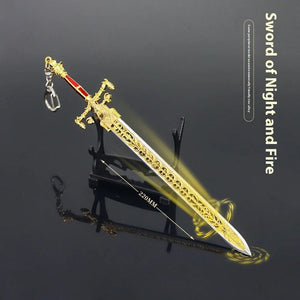 Planet Gates C Elden Ring Ranni Dark Moon Greatsword Collectable Weapon Model Full Metal Keychain Pendant Peripheral Sword Ornaments Model Toys