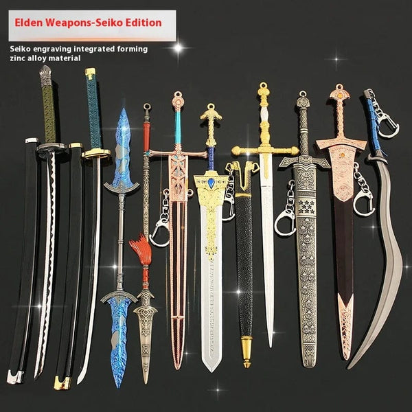 Planet Gates C Elden Ring Ranni Dark Moon Greatsword Collectable Weapon Model Full Metal Keychain Pendant Peripheral Sword Ornaments Model Toys