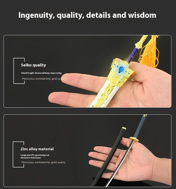 Planet Gates C Elden Ring Ranni Dark Moon Greatsword Collectable Weapon Model Full Metal Keychain Pendant Peripheral Sword Ornaments Model Toys