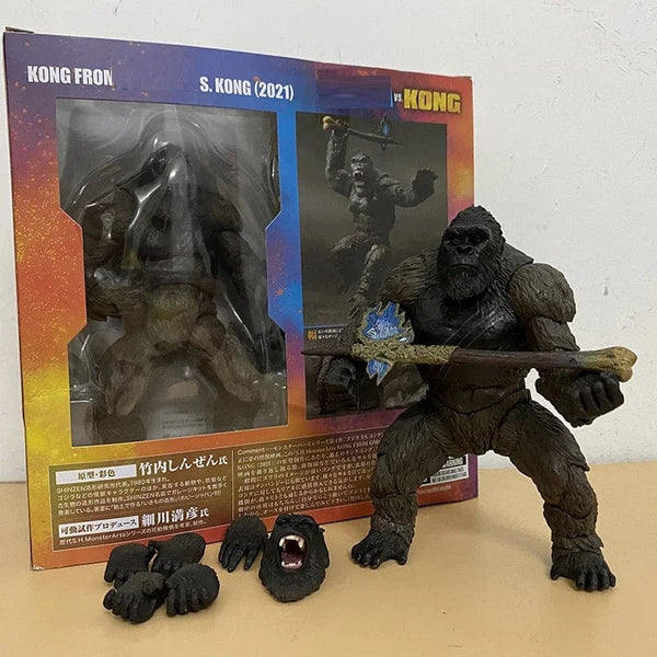 Planet Gates C / No box SHM Kong From Godzilla Vs Kong 2021 Movie PVC Action Figure Kaiju Monsterverse Dinosaur Model Collectible Action Toys Gifts