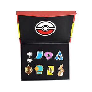 Planet Gates C Pokemon Gym Badges Kanto Johto Hoenn Sinnoh Unova Kalos League Region Pins Brooches Orange Islands Box Collection Pocket Monster