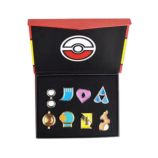 Planet Gates C Pokemon Gym Badges Kanto Johto Hoenn Sinnoh Unova Kalos League Region Pins Brooches Orange Islands Box Collection Pocket Monster