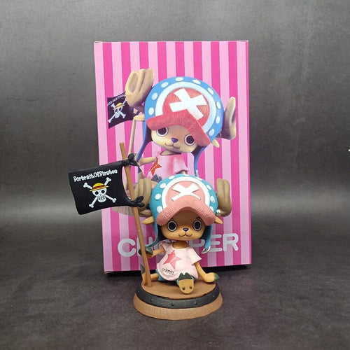 Planet Gates C / With box 9cm One Piece Figure Anime Chopper With Flag Action Figurine Doll Model Toys PVC Statue Collection Car Decoration Children Gifts