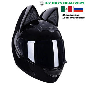Planet Gates C1 / XL Motorcycle Helmet Full Face Cat Ear Detachable DOT Certification Safety Moto Helmet For Women Men Breathable Gift For Girlfriend