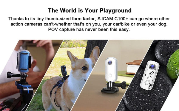 Planet Gates C100 Black / Standard SJCAM C100 Plus Action Camera 4K 30M Waterproof 2.4G WiFi Action Sport action cam EIS bicycle helmet motorcycles