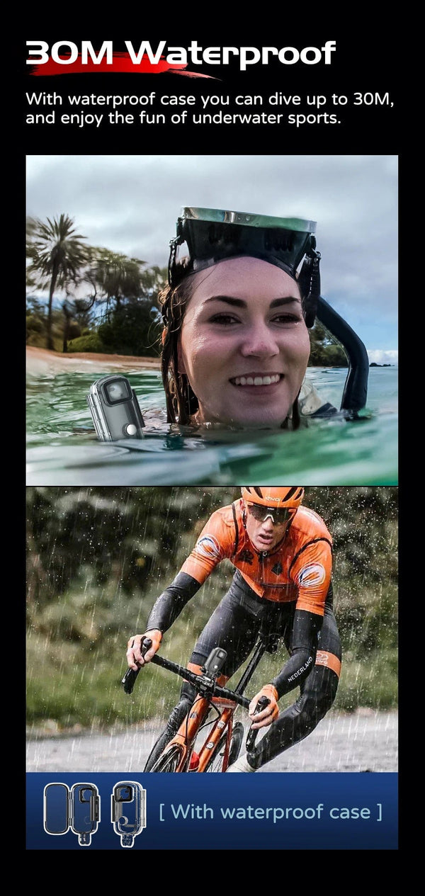 Planet Gates C100 Plus White / CHINA / Add 128GB TF Card SJCAM C100 Plus Action Camera 4K 30M Waterproof 2.4G WiFi Action Sport action cam EIS bicycle helmet motorcycles