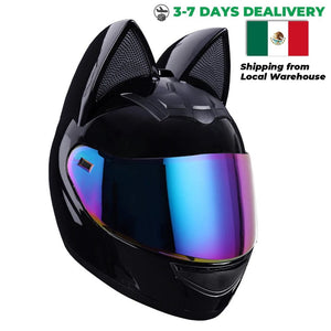 Planet Gates C2 / L Motorcycle Helmet Full Face Cat Ear Detachable DOT Certification Safety Moto Helmet For Women Men Breathable Gift For Girlfriend