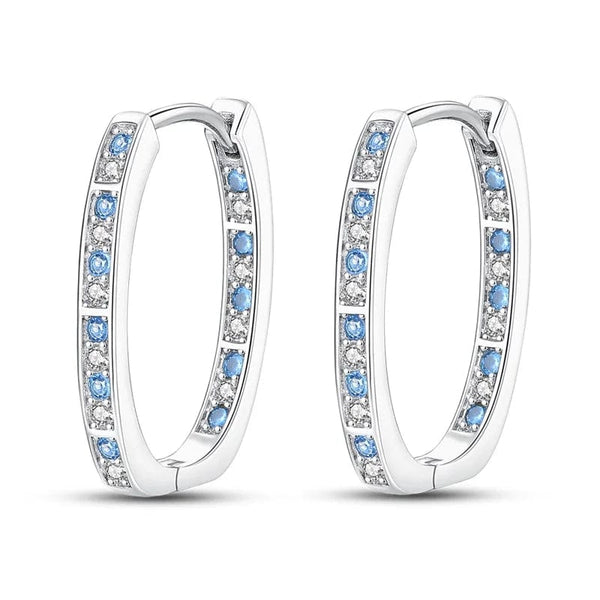 Planet Gates C2E135 2024 New Style Sterling Silver S925 Geometric Stone Earrings And Ear Loops Simple Fine Jewelry Women Girls Fashion Party Gift