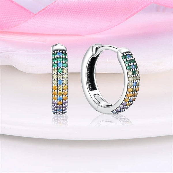 Planet Gates C2E135 2024 New Style Sterling Silver S925 Geometric Stone Earrings And Ear Loops Simple Fine Jewelry Women Girls Fashion Party Gift