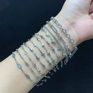 Planet Gates c4 / Bracelet 17cm-5cm USENSET 11 Styles Charm Bracelet Necklace Women Jewelry Stainless Steel Rope Chains Stars Bangles Never Rub Off Bracelets Gifts