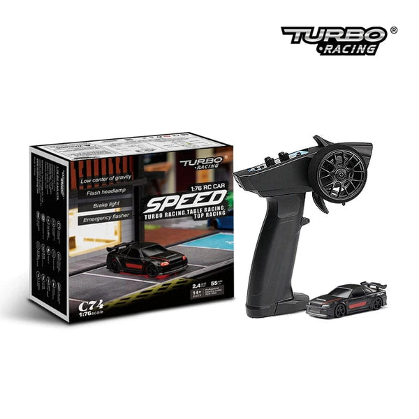 Planet Gates C74-Black Turbo Racing 1:76 C64 C73 C72 C71 C74 Drift RC Car With Gyro Radio Full Proportional Remote Control Toys RTR Kit