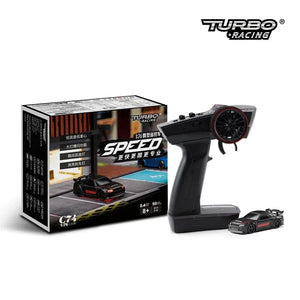 Planet Gates C74 Turbo Racing 1:76 C71 C72 C73 C74 C75 RTR Flat Running Toys on Road RC Car Proportional Remote Control Toys for Kids and Adults