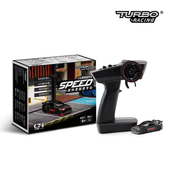 Planet Gates C74 Turbo Racing 1:76 C71 C72 C73 C74 C75 RTR Flat Running Toys on Road RC Car Proportional Remote Control Toys for Kids and Adults