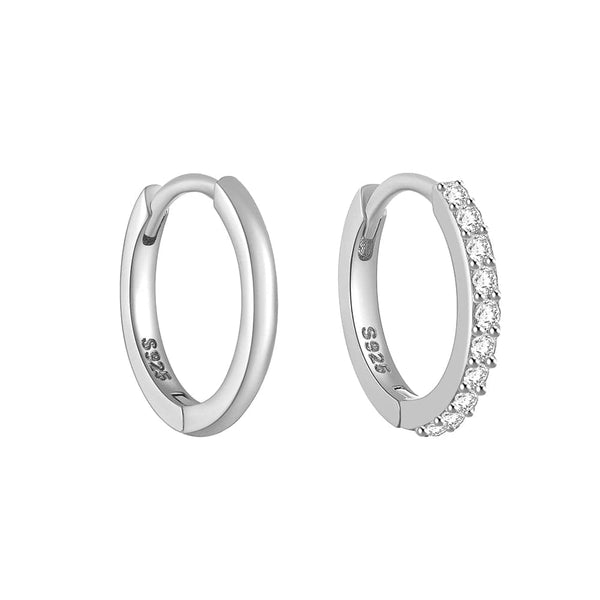 Planet Gates CA12 2PCS CANNER 925 Sterling Silver Glossy Hoop Earrings Gold Color Tiny Cartilage Piercing Small Huggie Earring Fine Jewelry Accessories