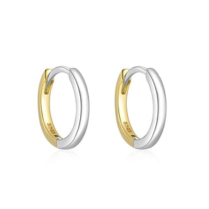 Planet Gates CA13 2PCS CANNER 925 Sterling Silver Glossy Hoop Earrings Gold Color Tiny Cartilage Piercing Small Huggie Earring Fine Jewelry Accessories