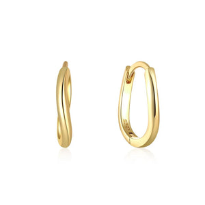 Planet Gates CA3 2PCS CANNER 925 Sterling Silver Glossy Hoop Earrings Gold Color Tiny Cartilage Piercing Small Huggie Earring Fine Jewelry Accessories