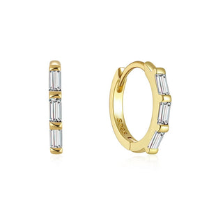 Planet Gates CA7 2PCS CANNER 925 Sterling Silver Glossy Hoop Earrings Gold Color Tiny Cartilage Piercing Small Huggie Earring Fine Jewelry Accessories
