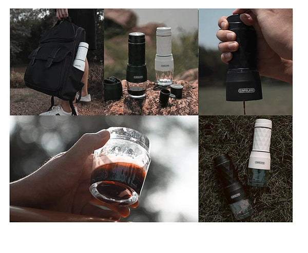 Planet Gates Cafelffe 3 In1 Portable Coffee Machine Hot/Cold Water Manual Espresso Maker For Capsule & Ground Hand Press Brewer hiking Travel