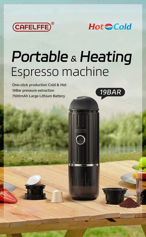 Planet Gates Cafelffe Portable Coffee Machine Wireless Electric Espresso Maker Fit Nes Capsule & Coffee Powder Gift for Lover,dad,hiking camp