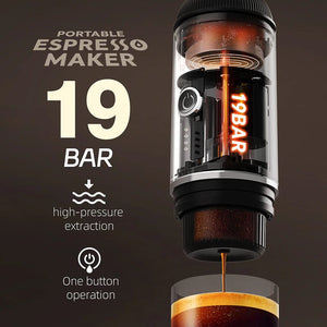 Planet Gates Cafelffe Portable Coffee Machine Wireless Electric Espresso Maker Fit Nes Capsule & Coffee Powder Gift for Lover,dad,hiking camp