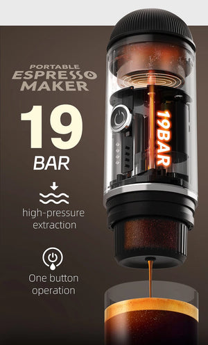 Planet Gates Cafelffe Portable Coffee Machine Wireless Electric Espresso Maker Fit Nes Capsule & Coffee Powder Gift for Lover,dad,hiking camp