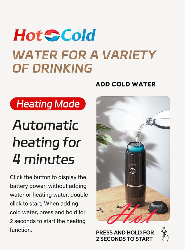 Planet Gates Cafelffe Portable Coffee Machine Wireless Electric Espresso Maker Fit Nes Capsule & Coffee Powder Gift for Lover,dad,hiking camp