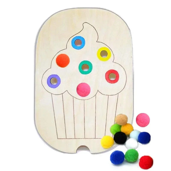 Planet Gates Cake Set Children's Sensory Tray Table Color Hairball Game Wooden Tile Montessori Early Education Toys Kids Toys Educational Accessories