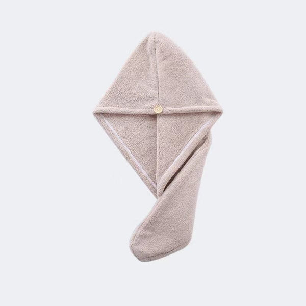 Planet Gates Camel 1pc Microfiber Hair Towel, Hair Towel With Button, Super Absorbent, Hair Towel Wrap, For Curly Hair, Fast Drying Hair Wraps For Women, Anti Frizz Microfiber Towel, Grey, Camel, Brown, Bathroom Accessories