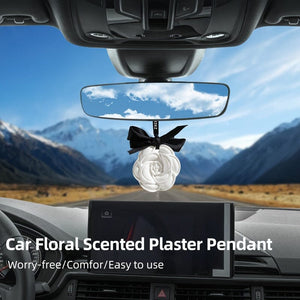 Planet Gates Camellia-Gardenia Fragrance 1pc Gypsum Camellia Design Fragrance Tablet Car Air Freshener - Car Rearview Mirror Hanging Aromatherapy Tablet - Car Air Freshener For Men And Women