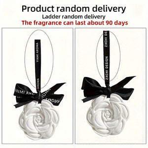Planet Gates Camellia-Gardenia Fragrance 1pc Gypsum Camellia Design Fragrance Tablet Car Air Freshener - Car Rearview Mirror Hanging Aromatherapy Tablet - Car Air Freshener For Men And Women
